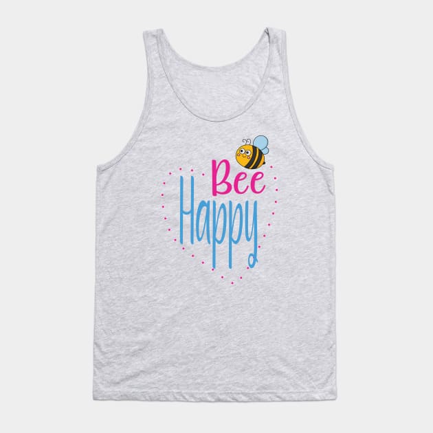 Be Happy Kid's Cute Bee Tank Top by Dallen Fox